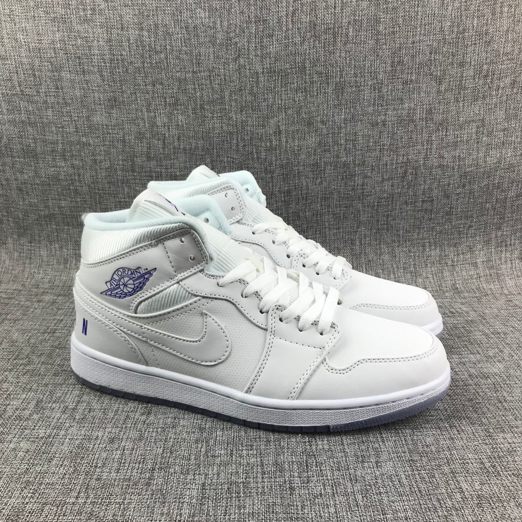 Air Jordan 1 Mid White Sneakers with Translucent Outsole