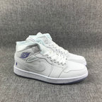 Air Jordan 1 Mid White Sneakers with Translucent Outsole