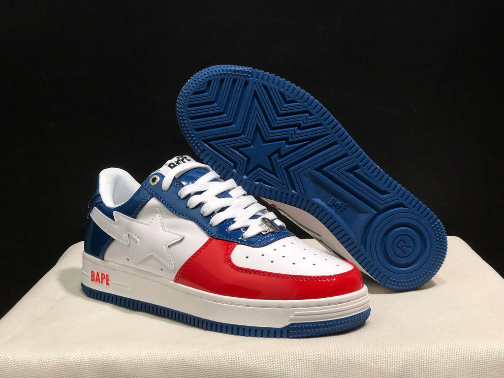 Bape Sta Low-Top Sneakers White Blue Red