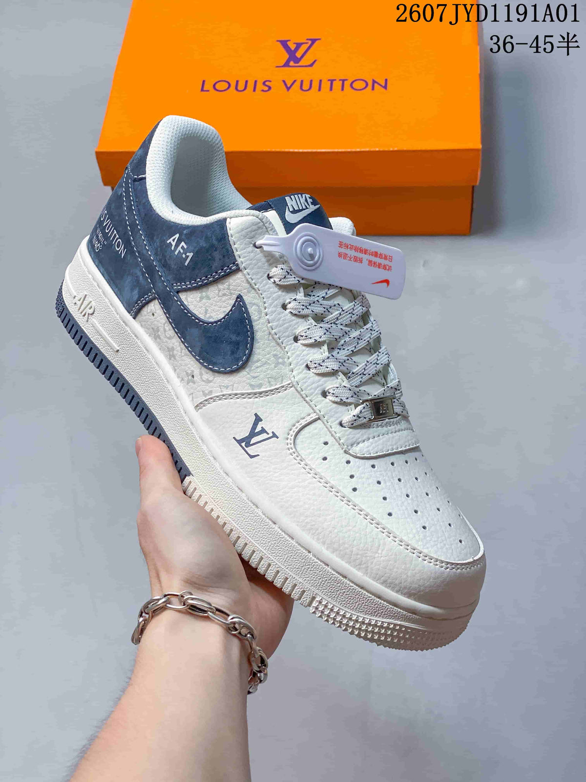 Nike Air Force 1 ’07 Low White and Navy Sneakers KG6699-F50