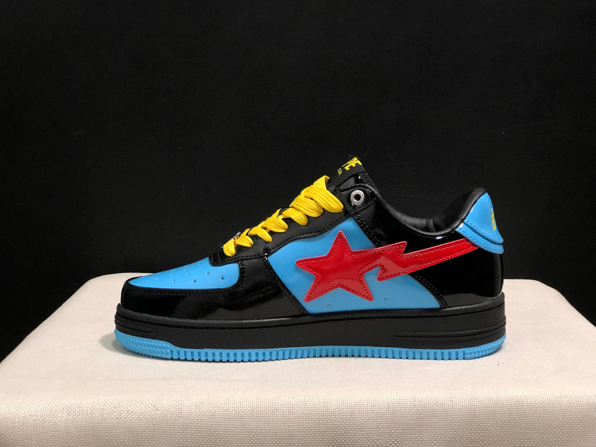 BAPE Bape Sta Low-Top Sneakers Black Blue Red