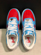 BAPE BAPE STA Low-Top Sneakers Blue Red White Marvel Style