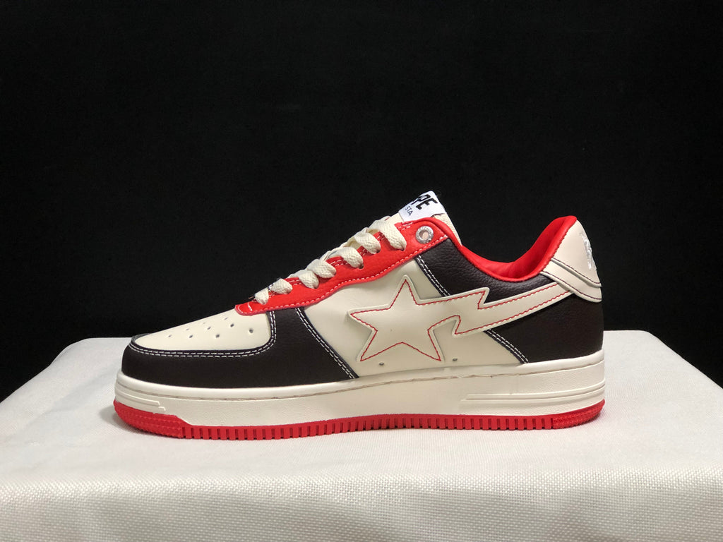 BAPE STA Low-Top Sneakers White Black Red