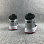 Air Jordan 1 Mid SE GS Black Silver Sneakers 554725-057