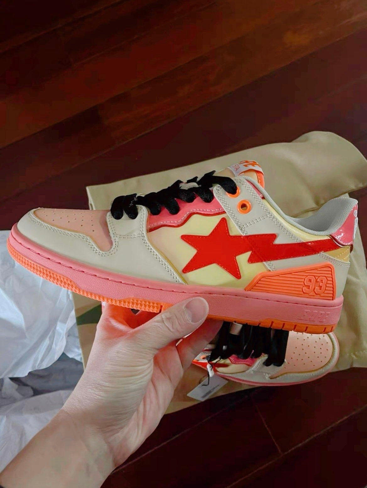 BAPE SK8 STA Low-Top Sneakers in Orange Gradient