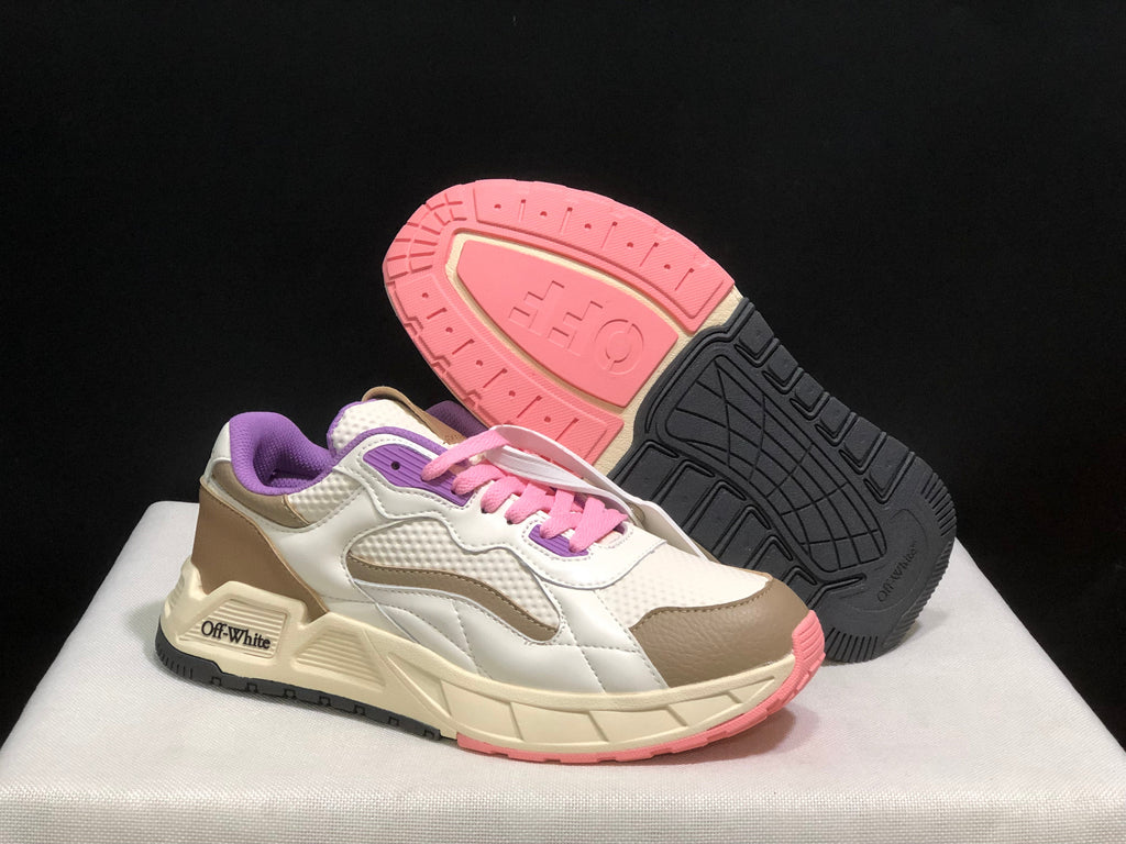 Off-White Low-Top Casual Sneakers White Beige Pink Purple
