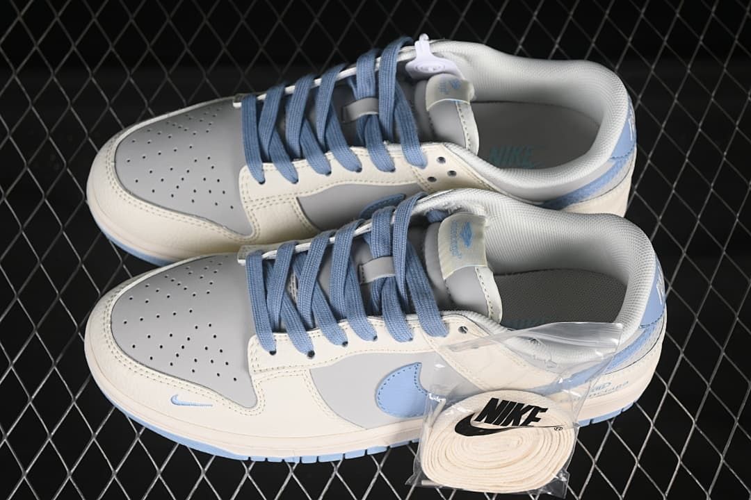 Nike SB Dunk Low Cream Grey Light Blue Sneakers