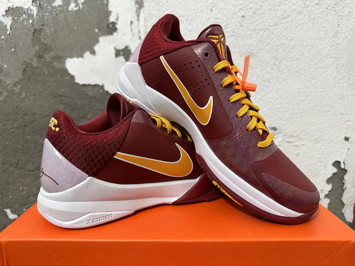 Nike Kobe 5 Protro USC Basketball Shoes Burgundy Gold
