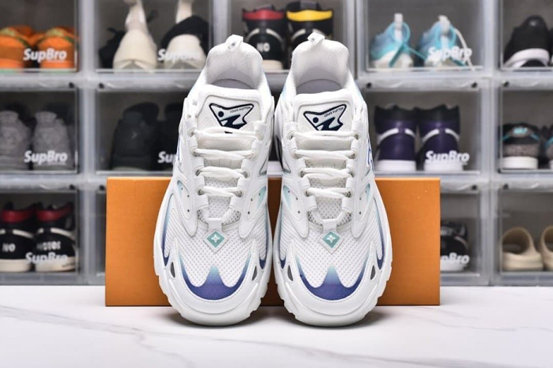Louis Vuitton Runner Tatic Sneakers in White and Blue