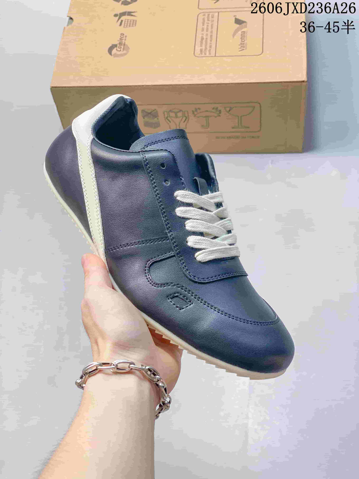 Rick Owens Concordians Low-Top Lace-Up Sneakers in Navy