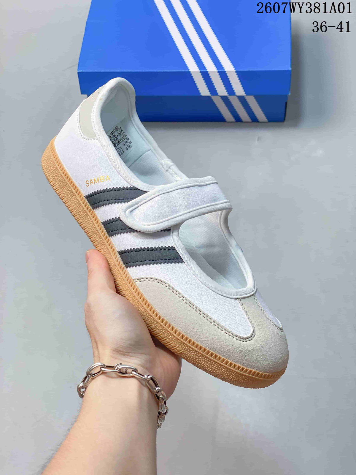 adidas Samba Jane Mary Jane Sneakers White Grey Gum Sole