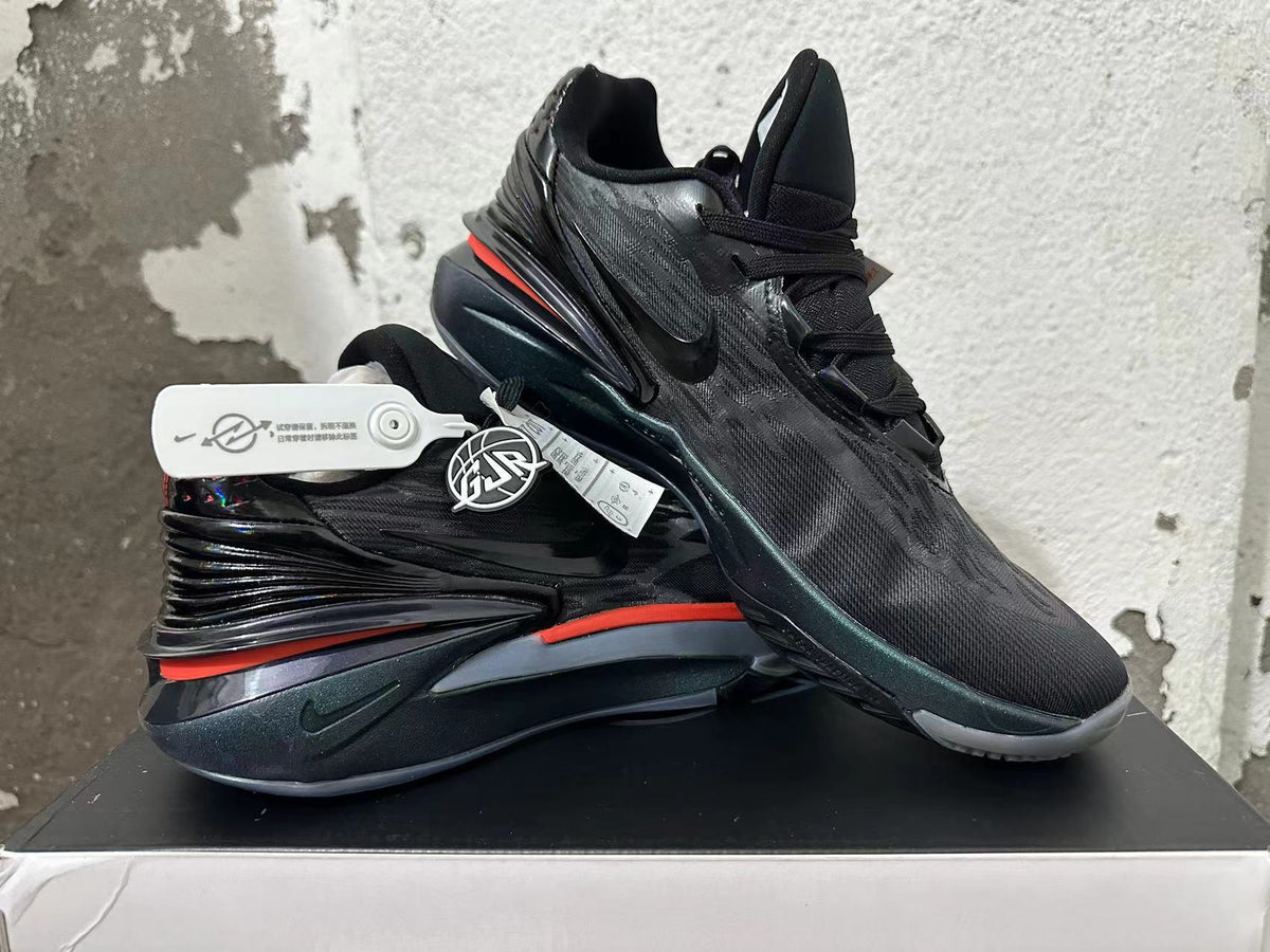 Nike Basketball Shoes, Black and Gray with Red Accents