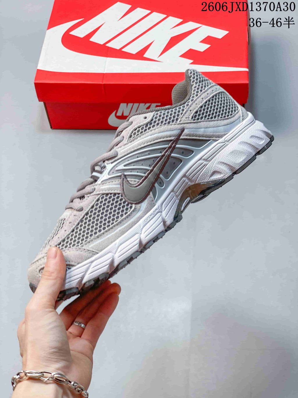 Nike Air Max Moto 2K Women's Sneakers, Grey Silver HQ2056-101