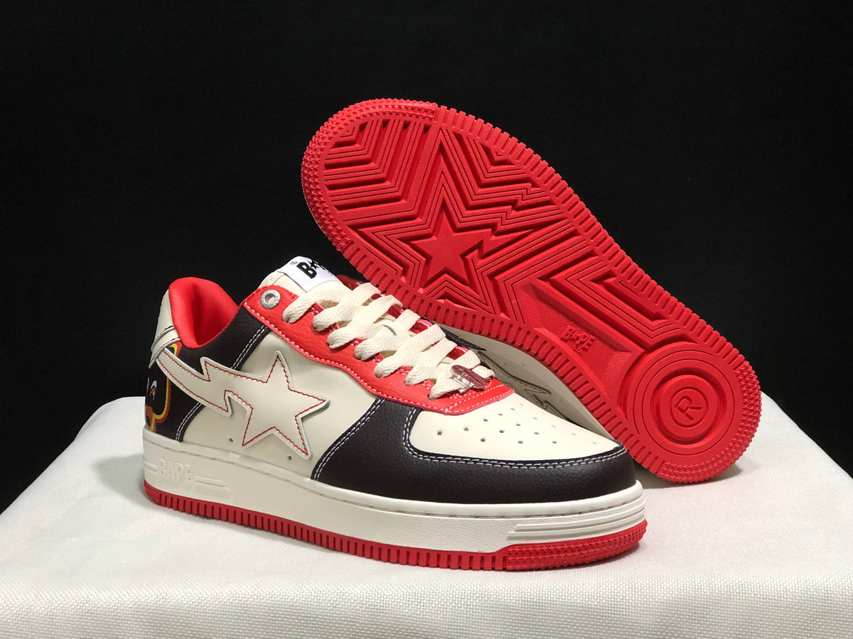 BAPE STA Low-Top Sneakers White Black Red