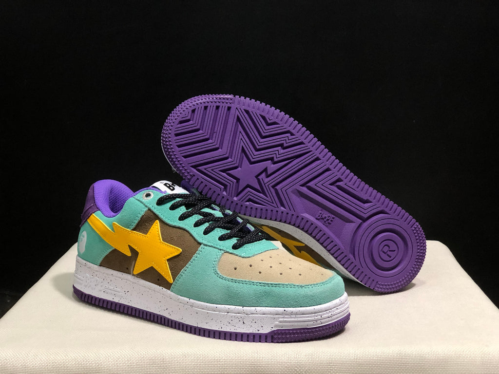 Bape Sta Low-Top Sneakers Mint Green Purple Yellow