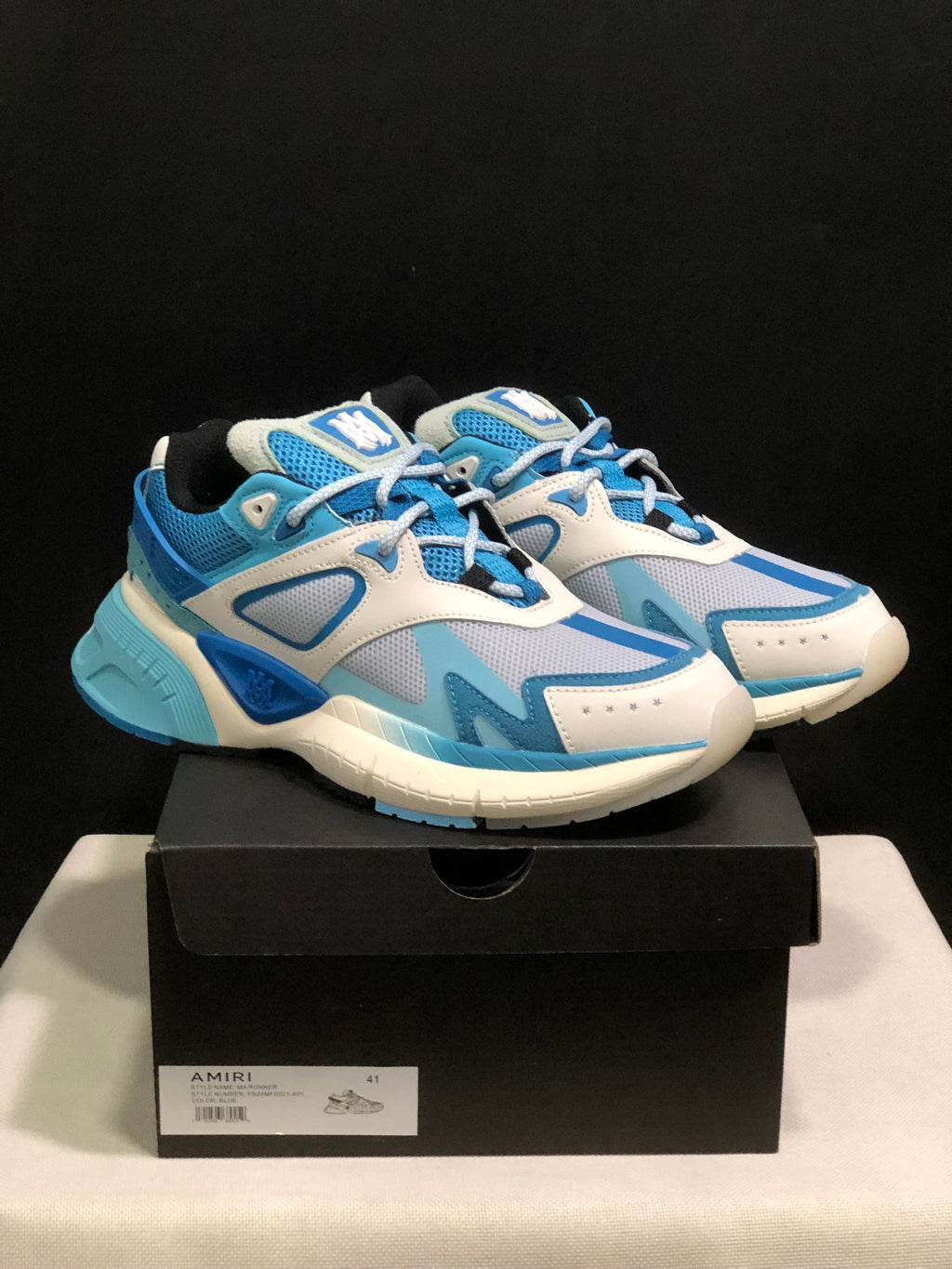 AMIRI MA Runner Sneakers Blue and White