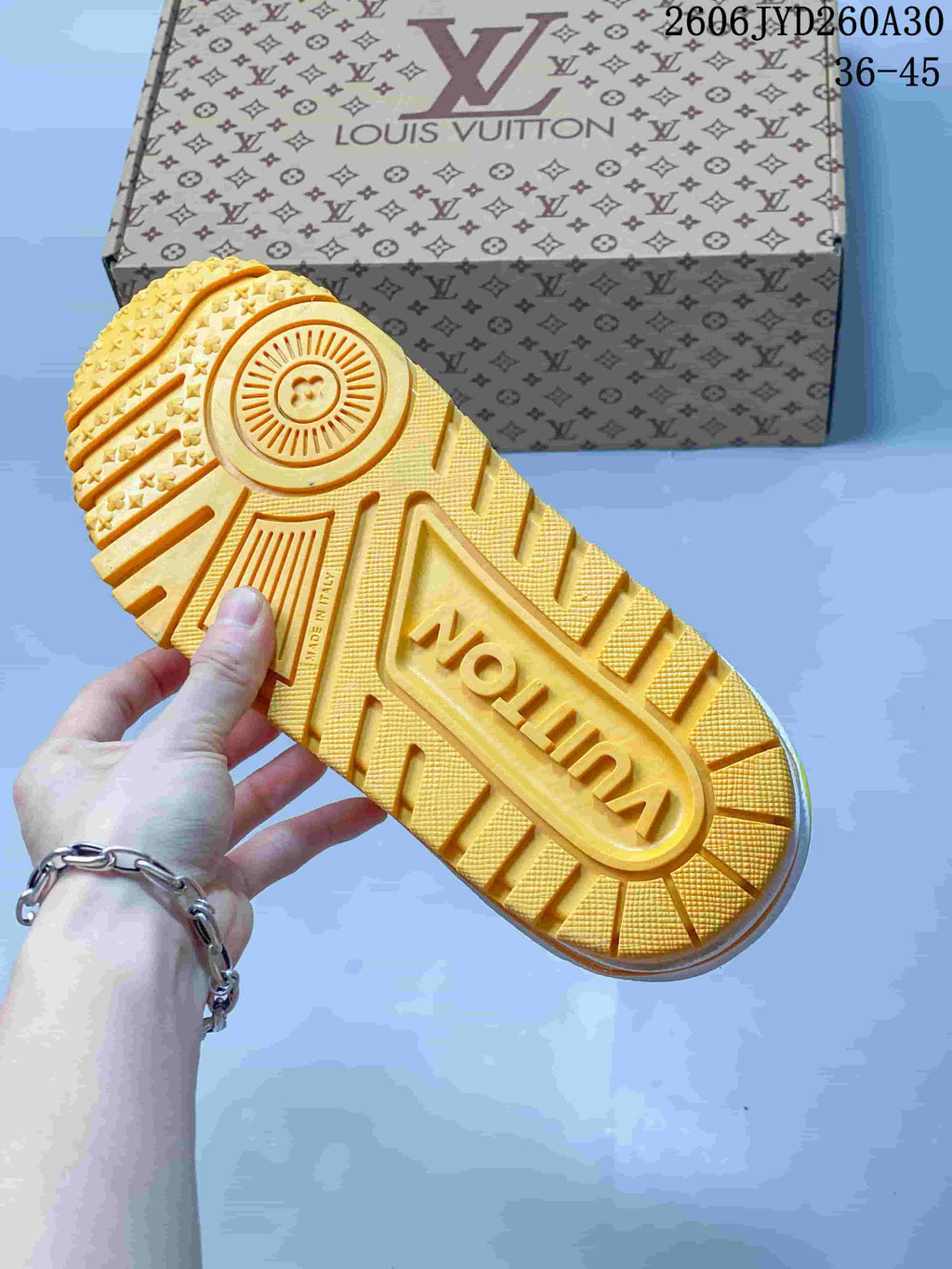 Louis Vuitton Trainer Maxi Low-Top Sneakers, White and Yellow
