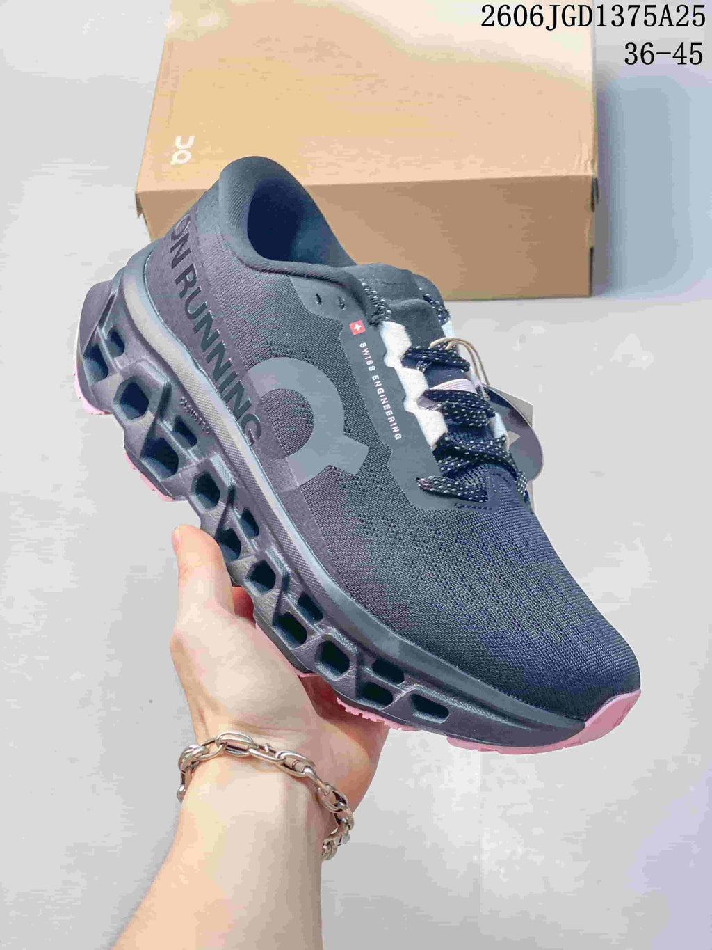 On Cloudmonster 3 Sneakers Dark Gray Pink 2606JGD1375A25