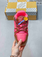 Louis Vuitton Trainer Low-Top Sneakers in Pink and Brown