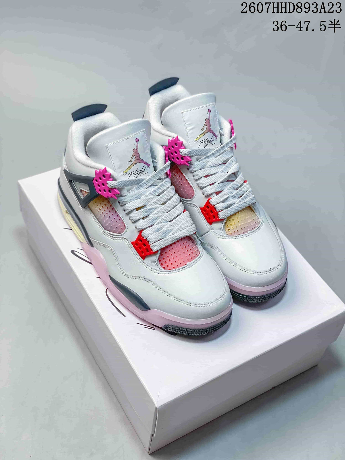 Jordan Air Jordan 4 Retro White Pink Gray Sneakers