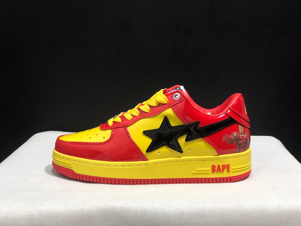 BAPE Bape Sta Low-Top Sneakers Red Yellow Black