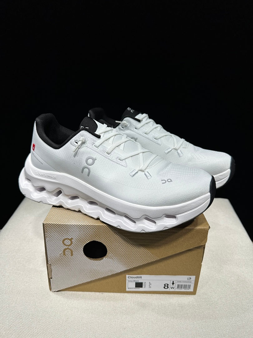 On Cloudtilt Sneakers in Ivory and Black