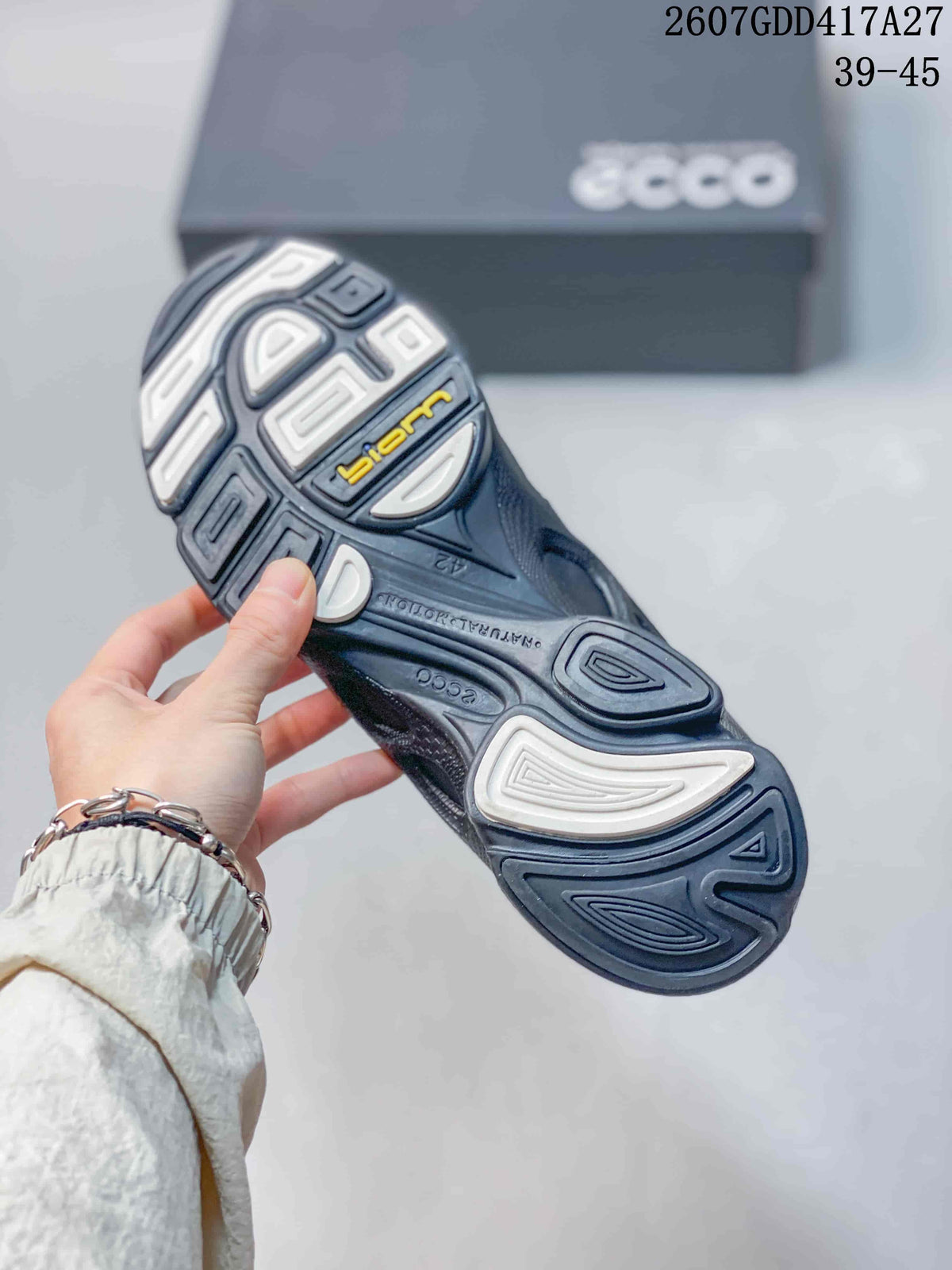 ECCO 2607GDD417A27 Black Lace-Up Casual Sneakers