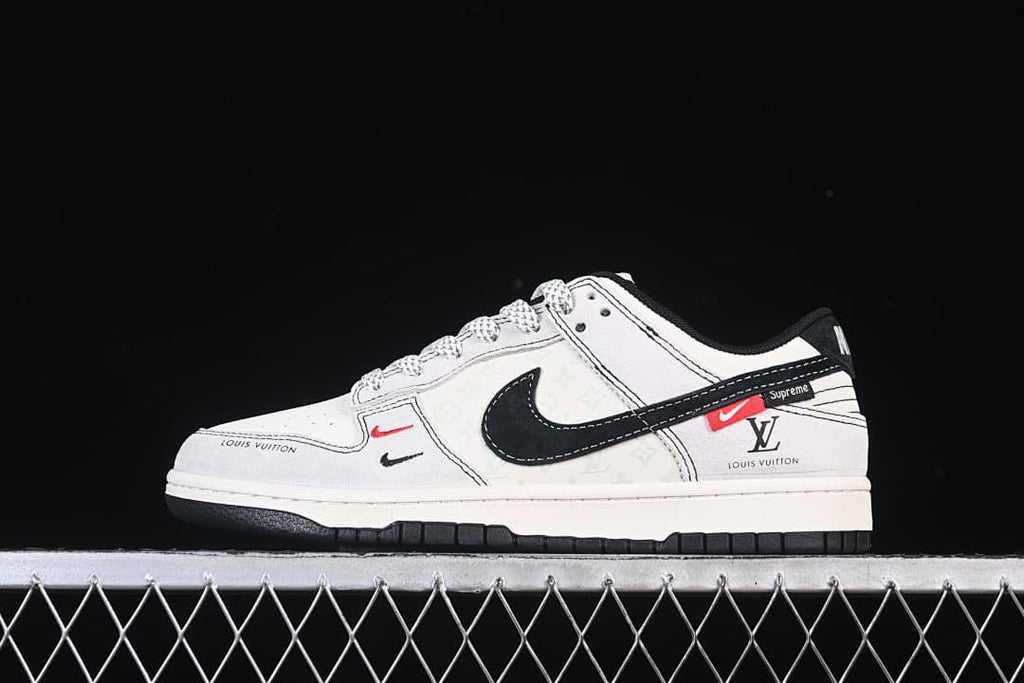 Nike SB Dunk Low White and Black Low-Top Sneakers