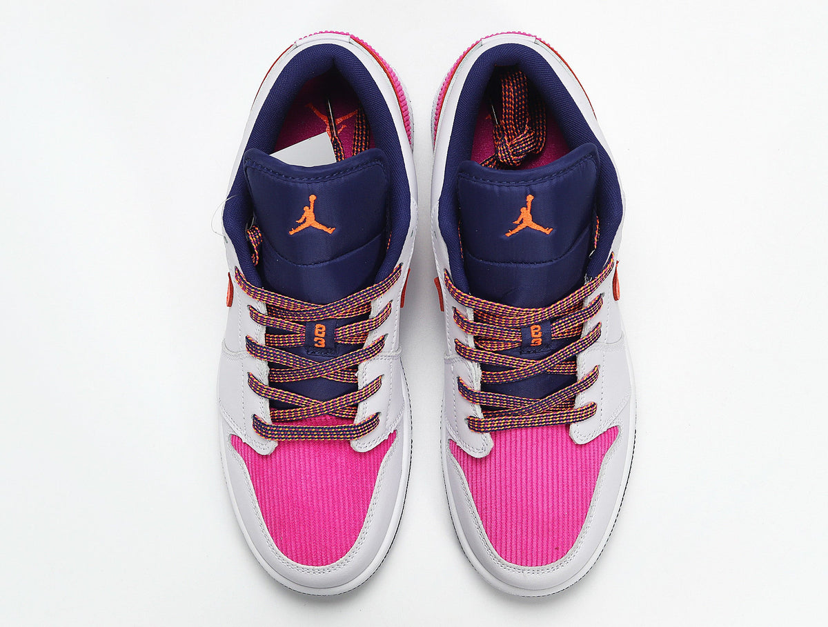 Jordan 1 Low SE Pink Gray Orange Sneakers 554723-502