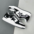 BAPE STA Low Black and White Sneakers 1H70-191-001