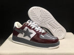 BAPE STA Low-Top Sneakers Burgundy White Gray
