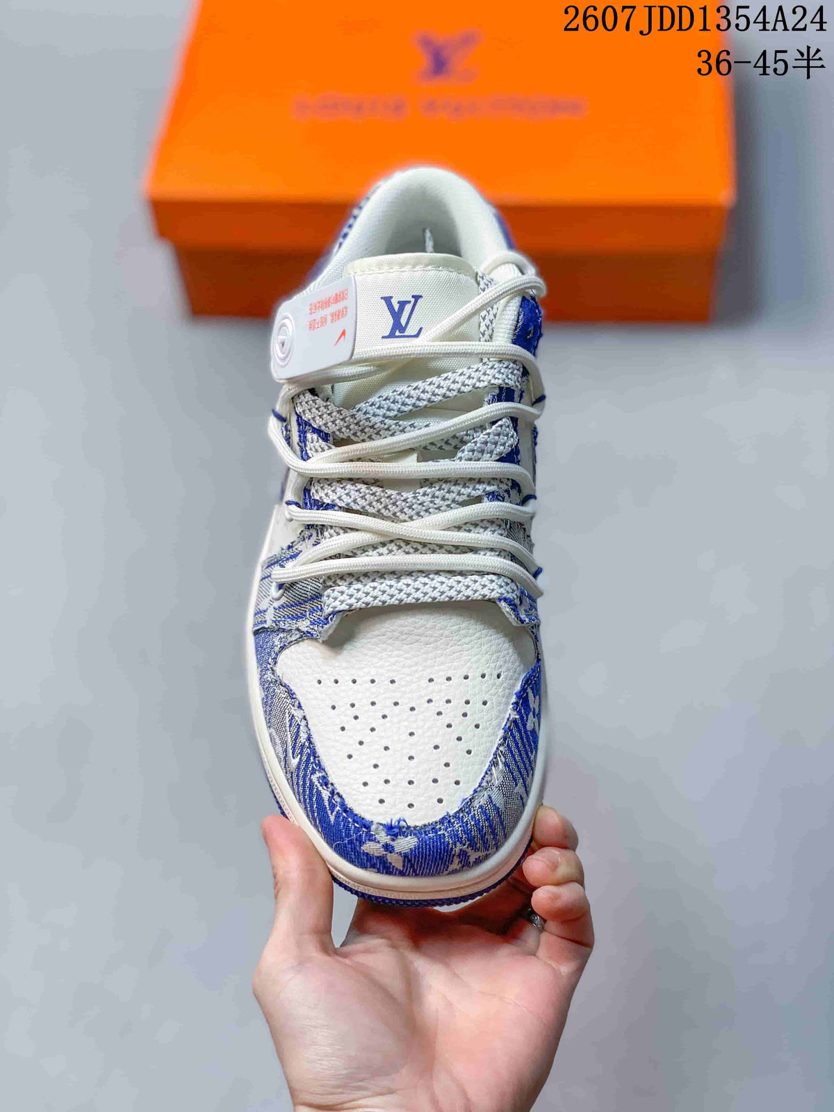 Nike Dunk Low Retro Custom Blue White Sneakers JDD1354A24