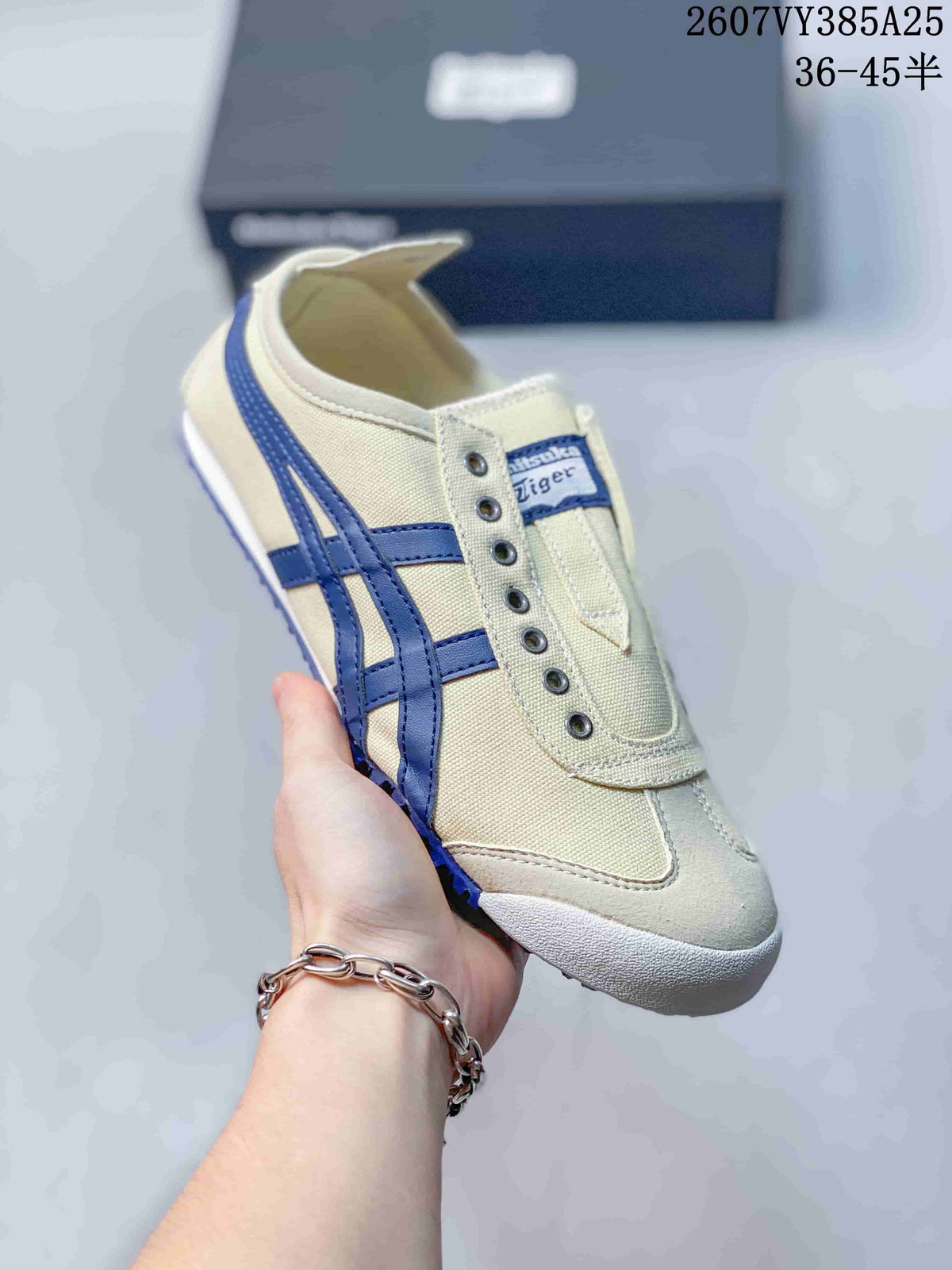 Onitsuka Tiger Mexico 66 Slip-On Sneakers Cream Blue