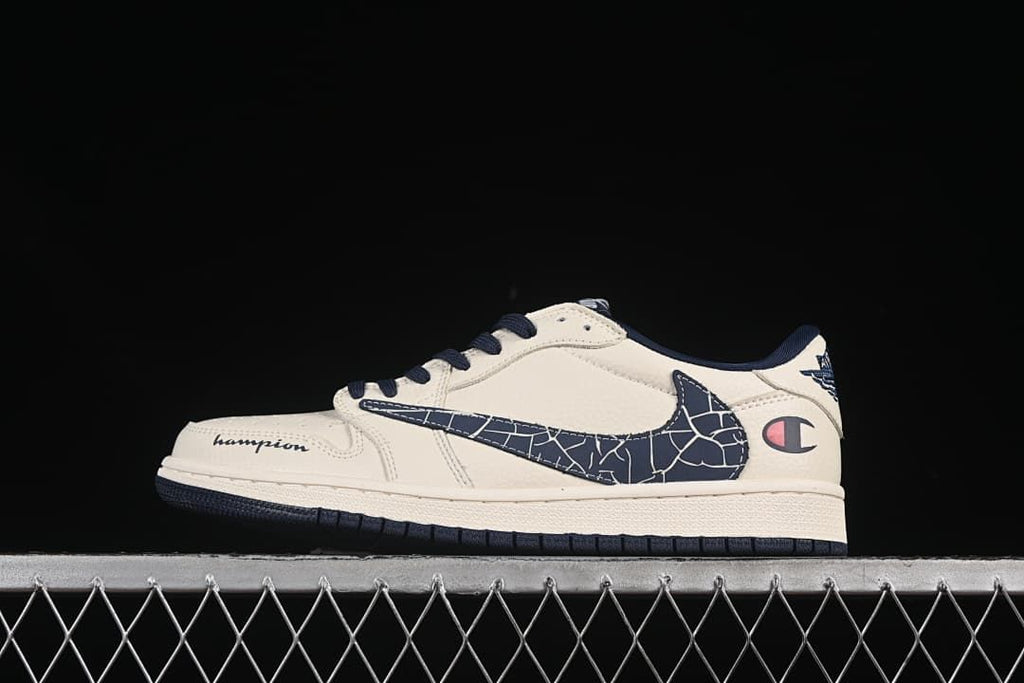 Jordan 1 Low OG SP Cream and Navy Sneakers