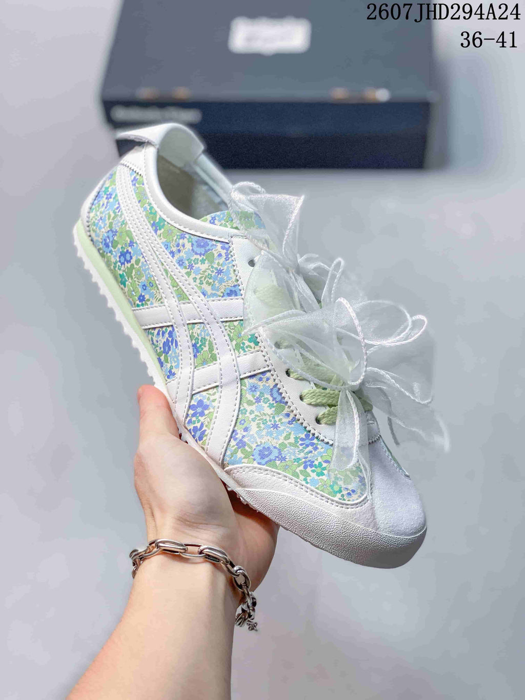 Onitsuka Tiger Mexico 66 Floral Sneakers White Green Blue 2607JHD294A24