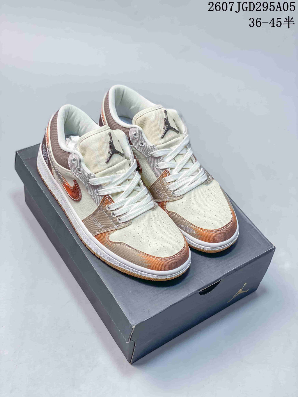 Jordan Air Jordan 1 Low Cream Brown Orange Sneakers