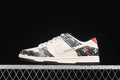 Nike SB Dunk Low Sneakers in Black and White Denim Style