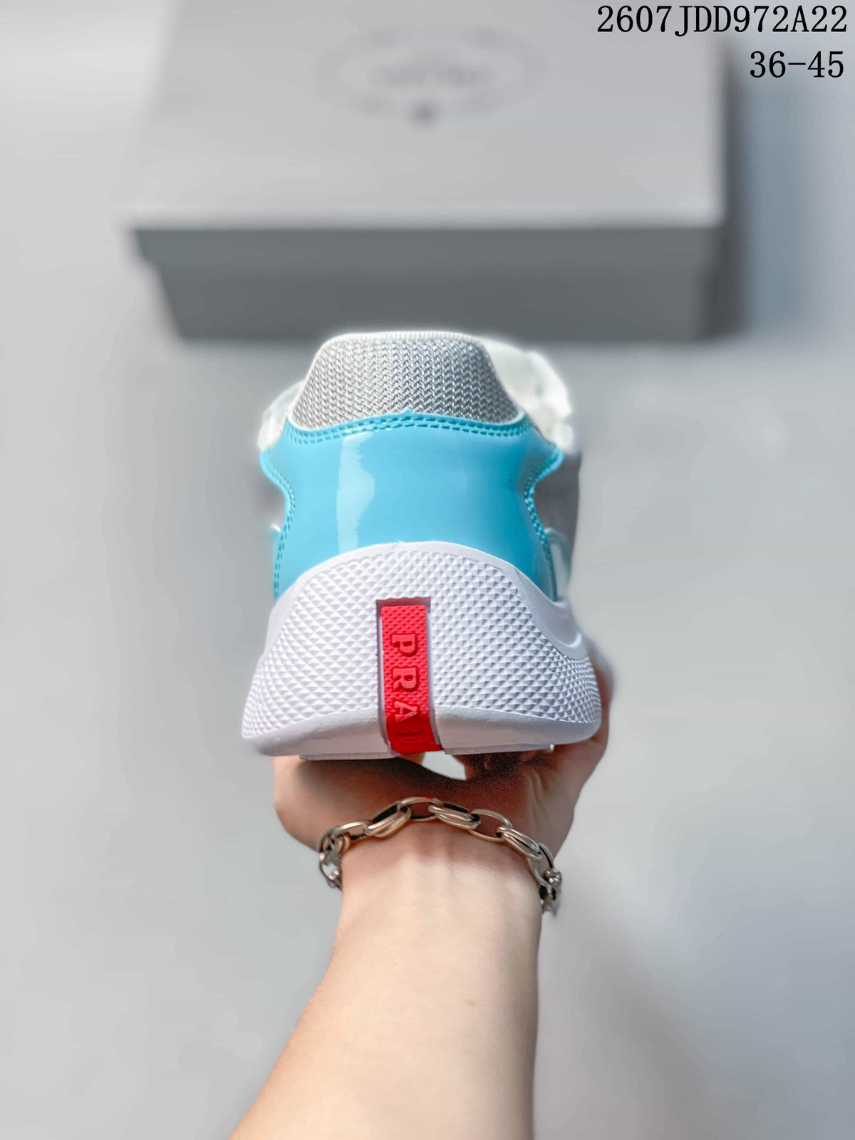 Prada America's Cup Low-Top Sneakers Turquoise White 2607JDD972A22