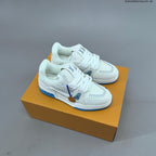 Louis Vuitton Studded Low-Top Sneakers in White and Black