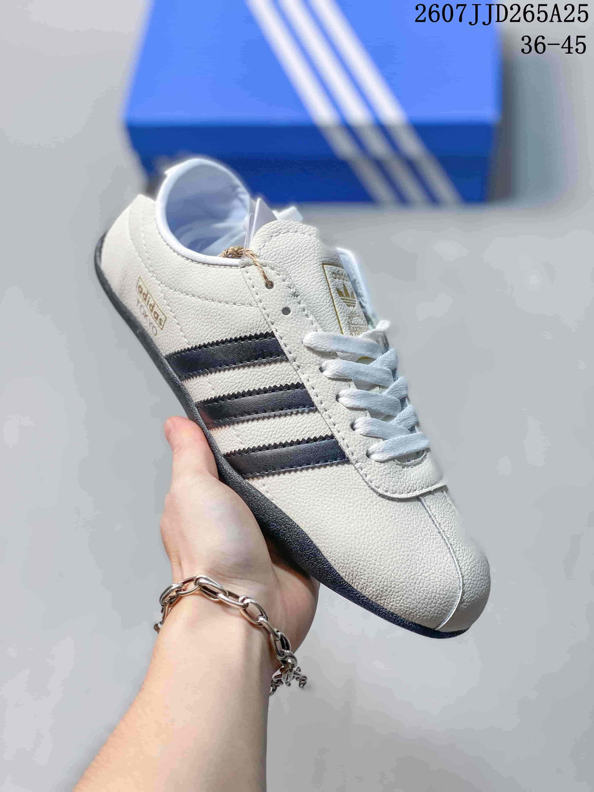 adidas Tokyo Low-Top Sneakers White with Black Stripes