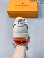 Nike Air Force 1 ’07 Low Off-White Style Sneakers, White and Gum
