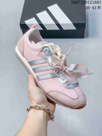 adidas VS JOG 2.0 Pink Retro Sneakers with Ribbon Laces