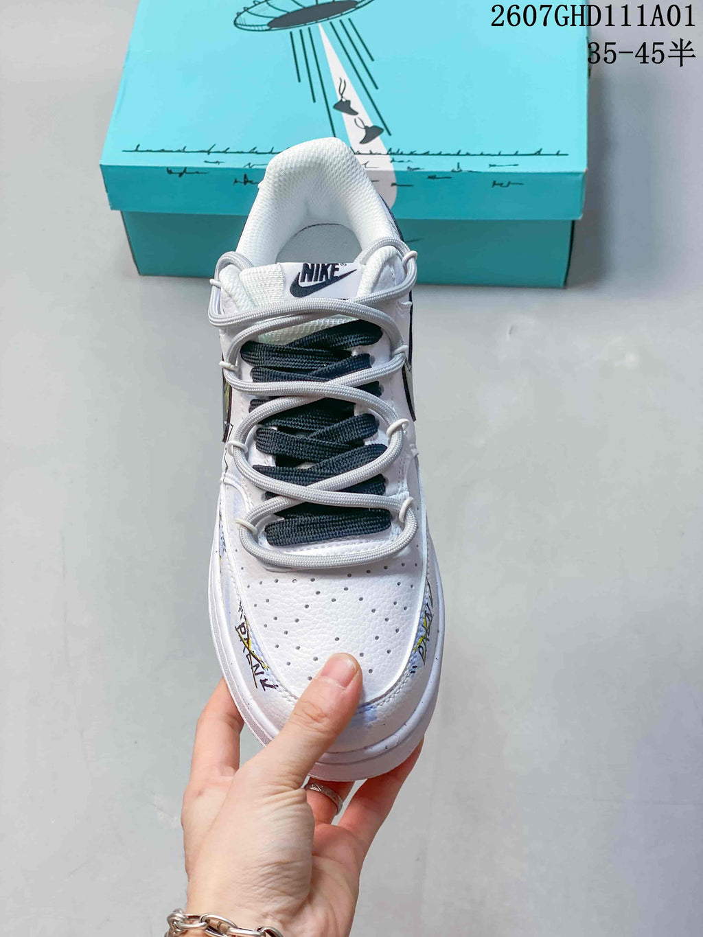 Nike Court Vision Low DIY Custom White Sneakers