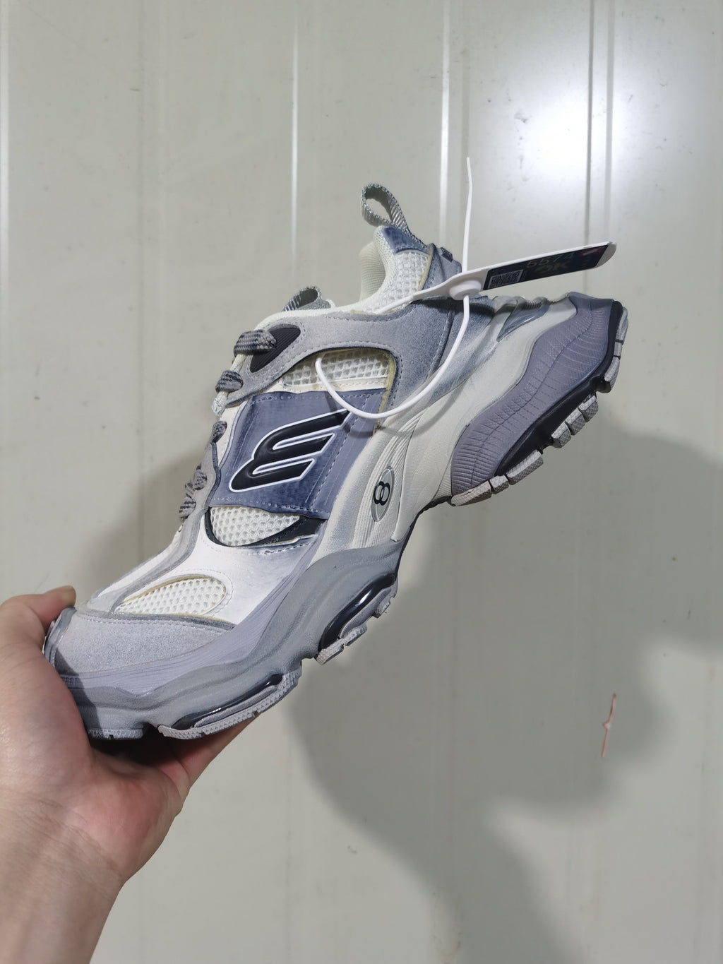 Paris 11 Suede and Mesh Sneakers in All Grey