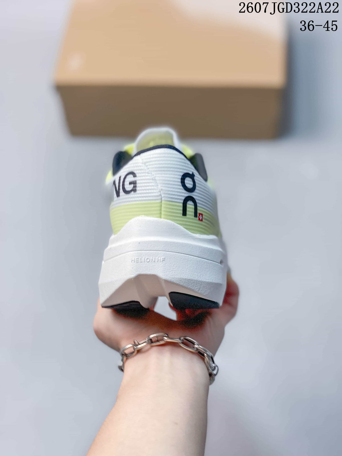 On Cloudboom Running Shoes in Volt and White
