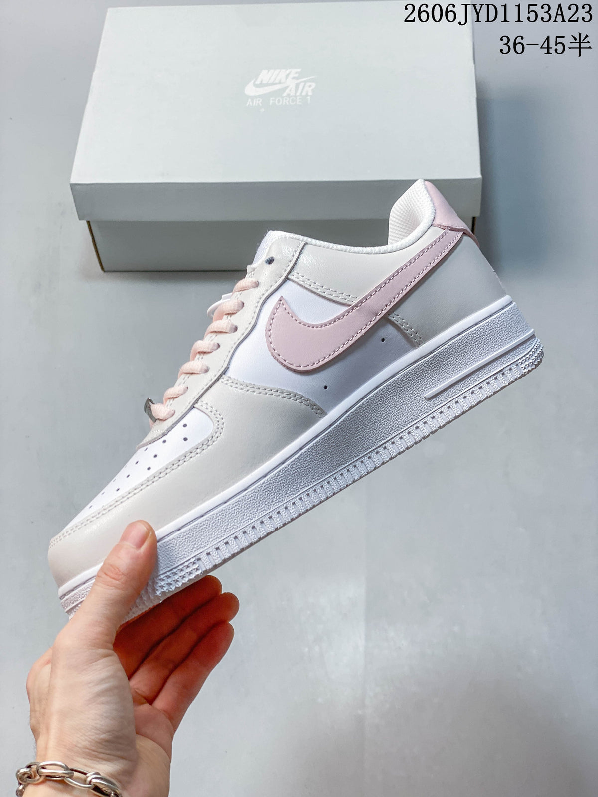 Nike Air Force 1 Low Pink and White Sneakers