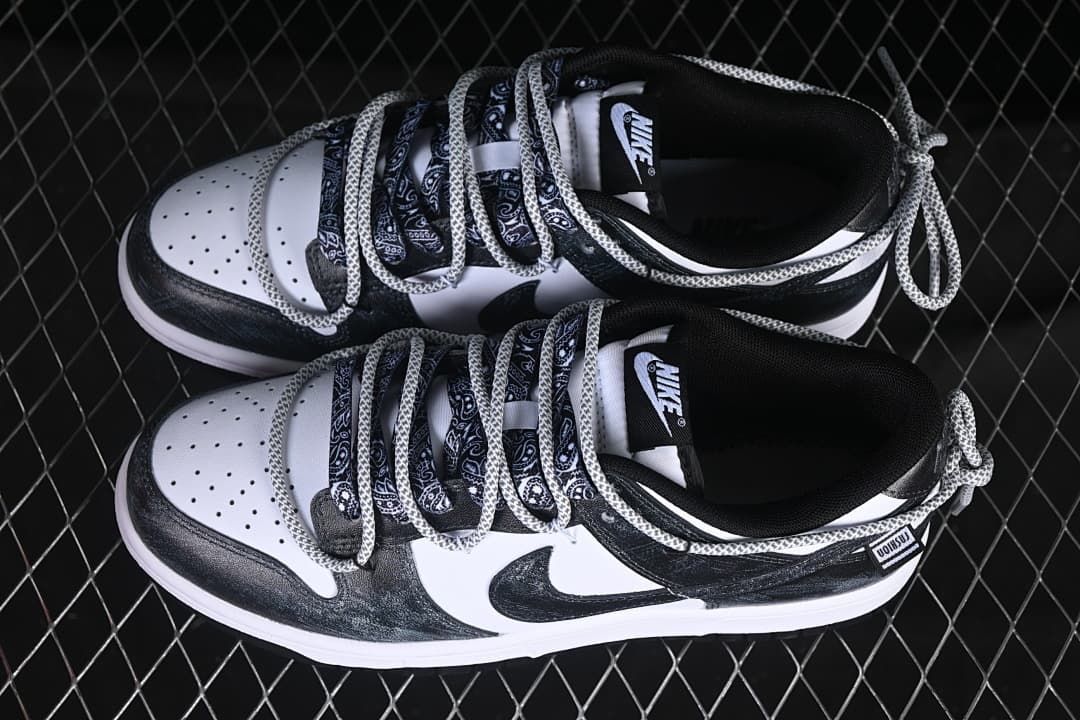 Nike SB Dunk Low Strap Sneakers Black and White HF5441-100