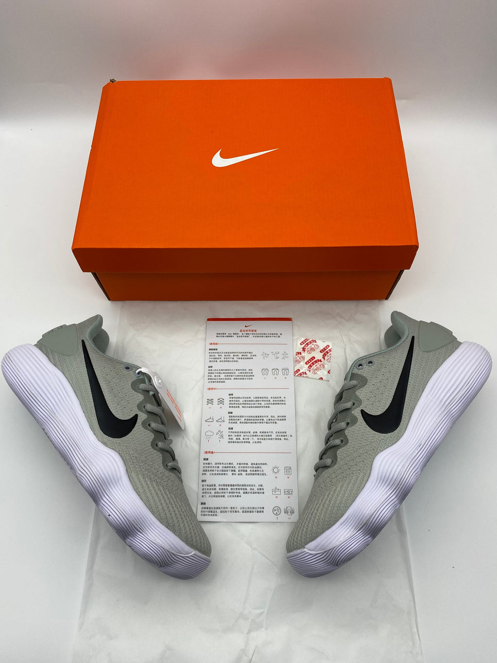 Nike Grey and White Low-Top Sneakers