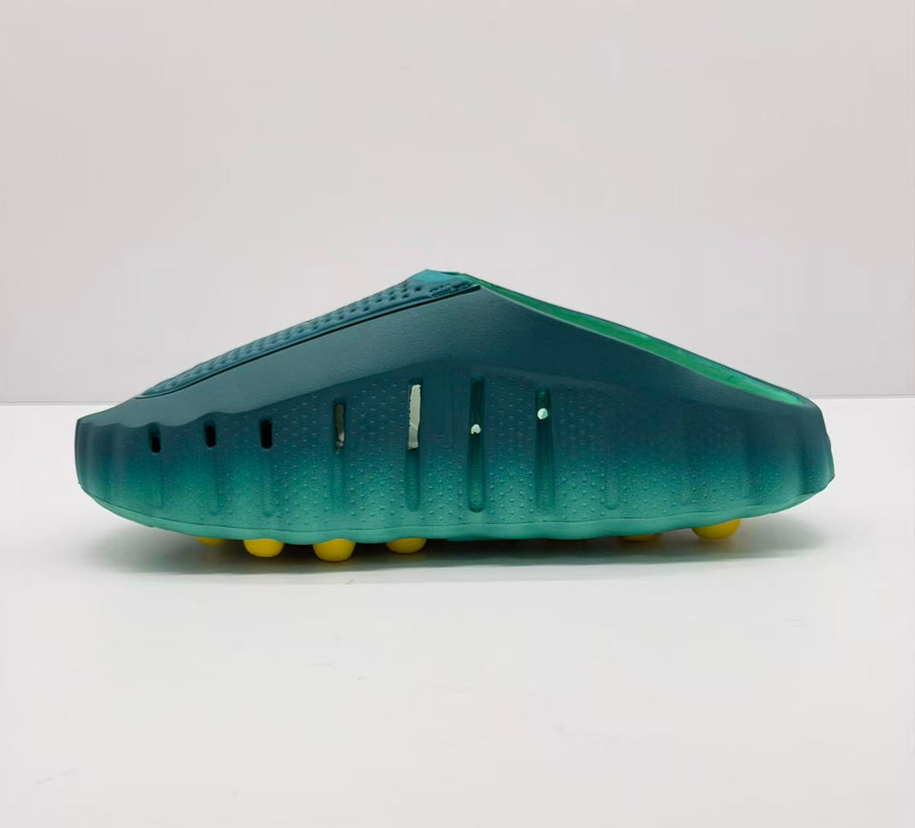 Nike Green and Yellow Slide Sandals