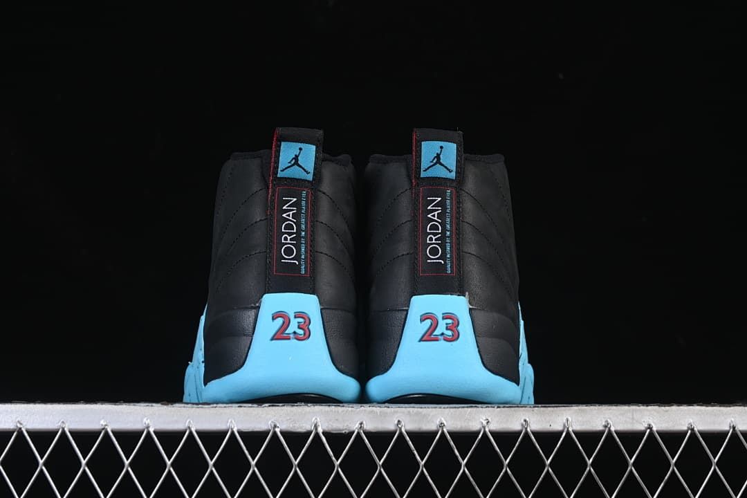 Jordan Air Jordan 12 Retro Black and Gamma Blue High-Top Sneakers